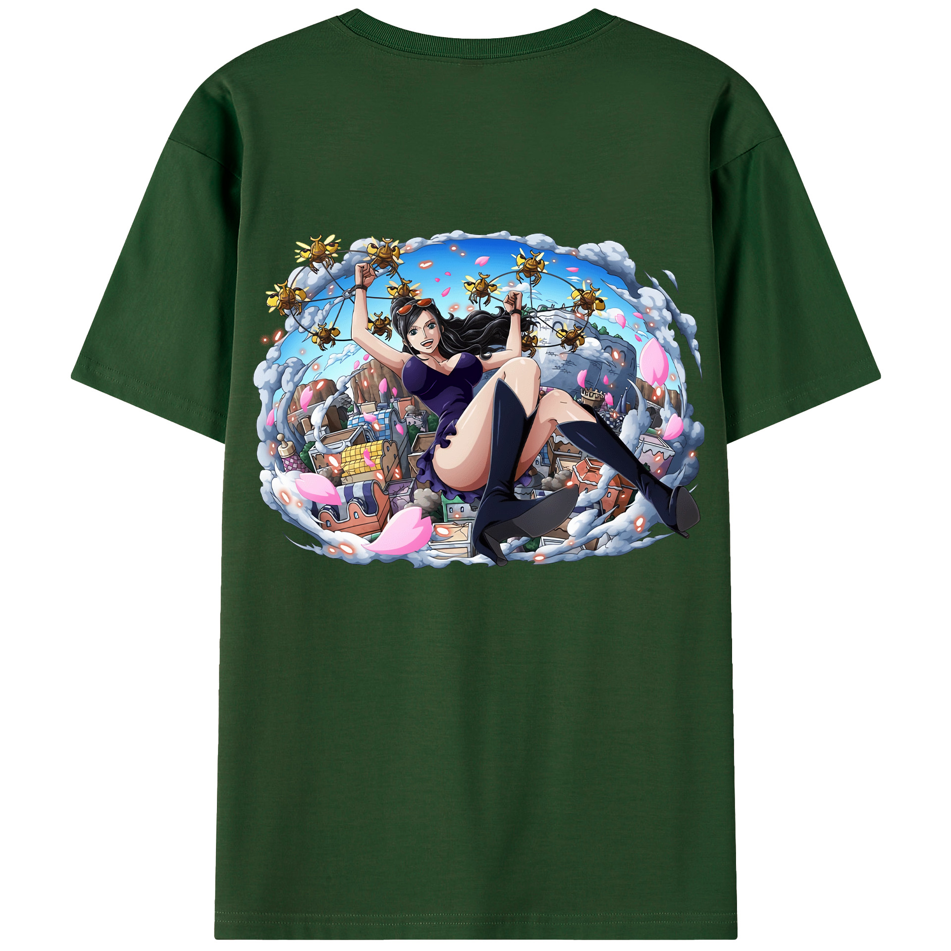 ワンピース ニコ・ロビン ONE PIECE Nico Robin 綿100％半袖Tシャツ（背面プリント）